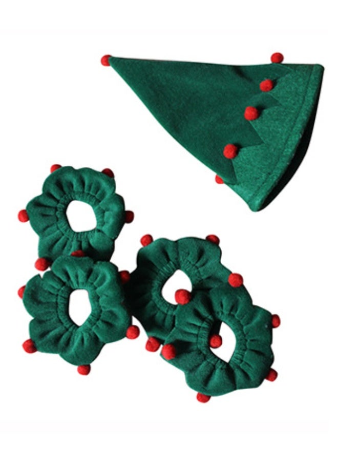 Christmas Elf Dog Cat Costume with Hat, Funny Pet Christmas Winter Fleece Coat Coat Clothes Outfit Apparel - Image 3