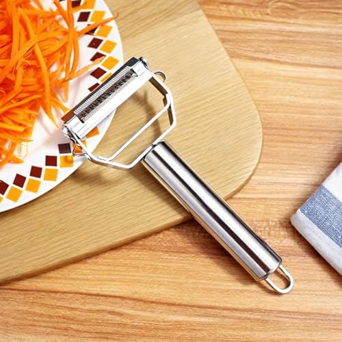 AnGeer Julienne Peeler, Stainless Steel Vegetable Peeler Double-Sided Blade Vegetable Cutter and Fruit Slicer Dual Blade Multifunction Kitchen Utensils - Image 3