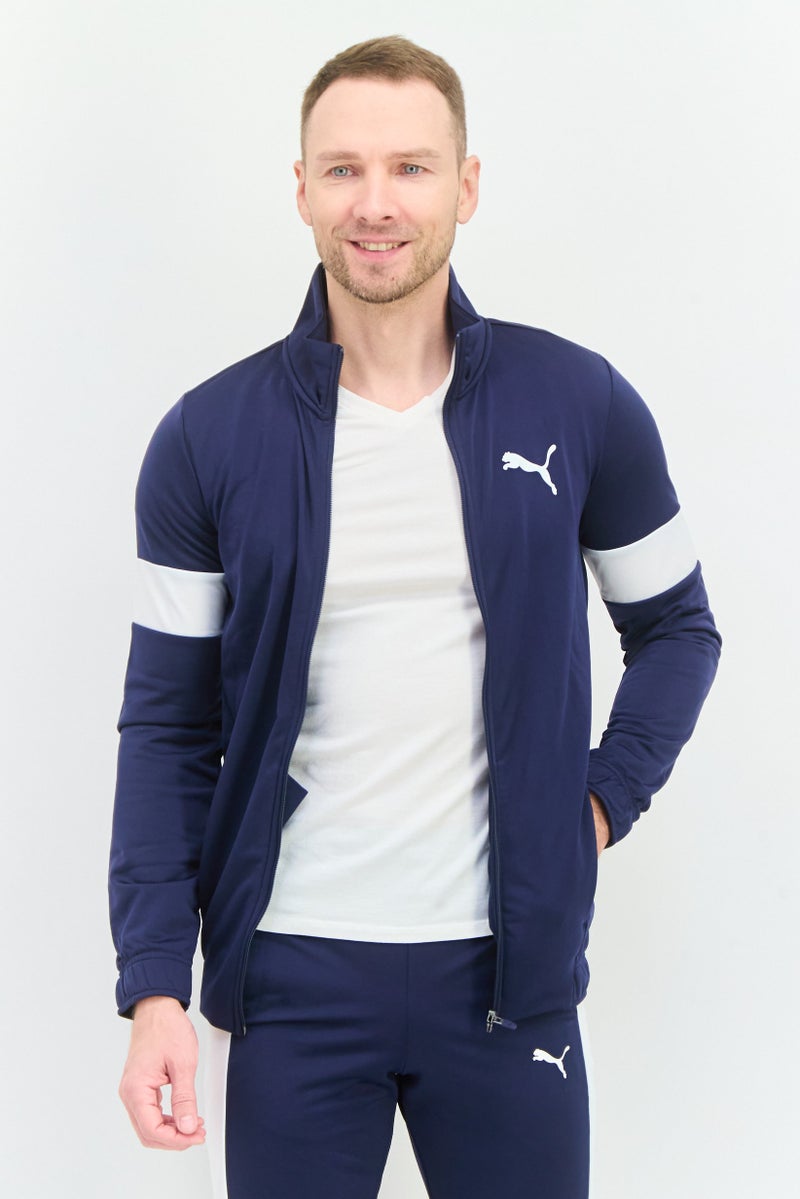 PUMA Men Regular Fit 2Pcs Brand Logo Outdoor Tracksuit Set, Navy - Image 2