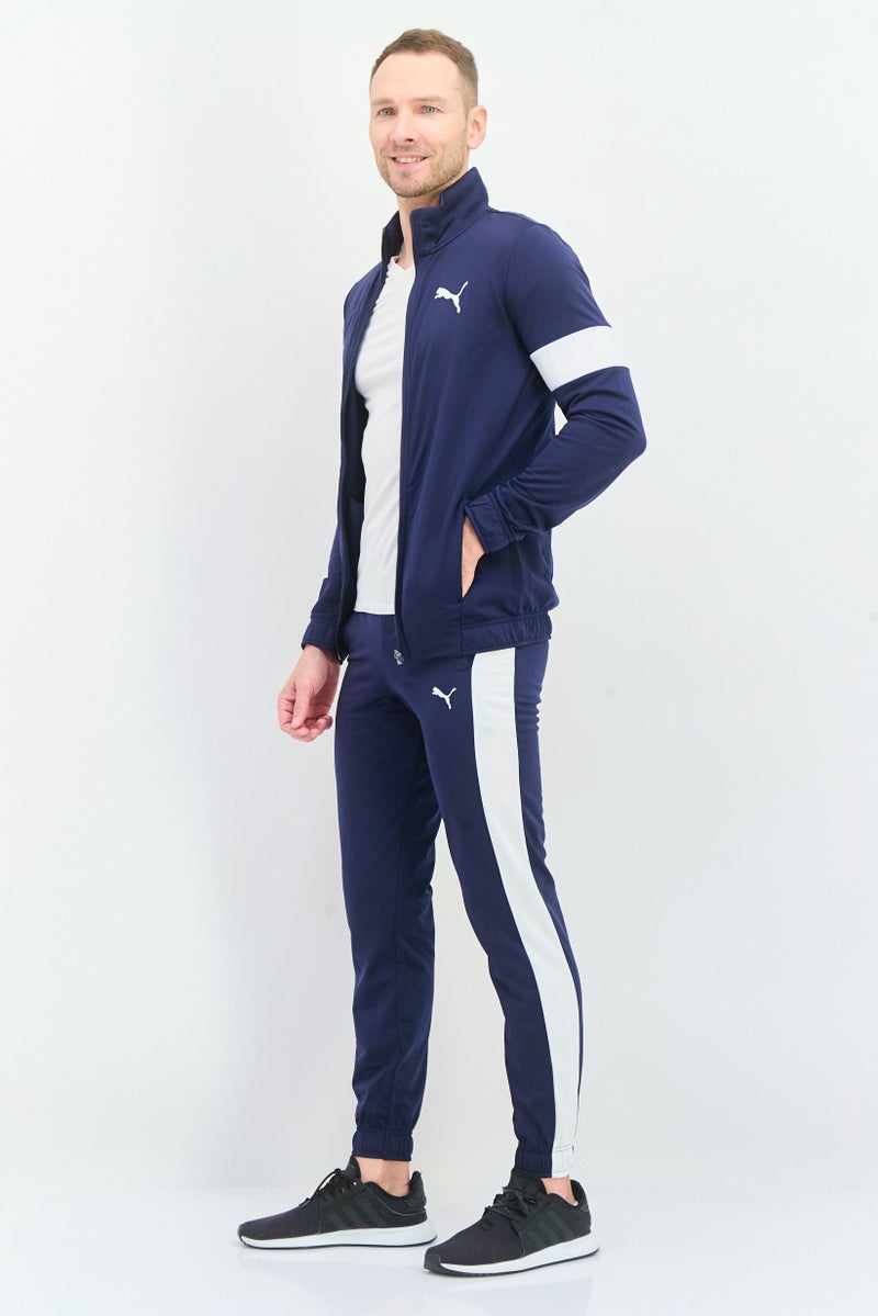 PUMA Men Regular Fit 2Pcs Brand Logo Outdoor Tracksuit Set, Navy - Image 3