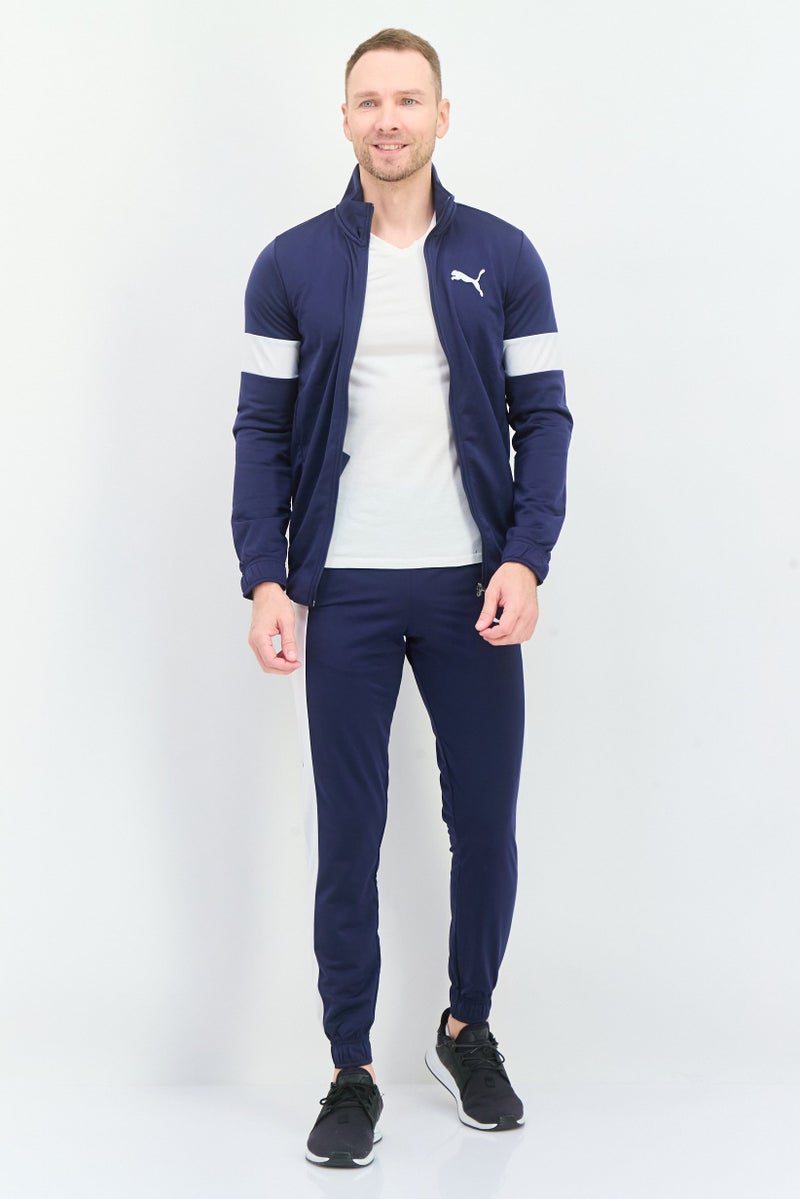 PUMA Men Regular Fit 2Pcs Brand Logo Outdoor Tracksuit Set, Navy - Image 1