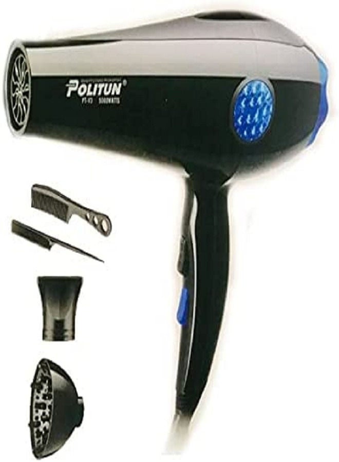 POLITUN Salon V3 Professional Hair Dryer 4in1 5000w Black - Image 1
