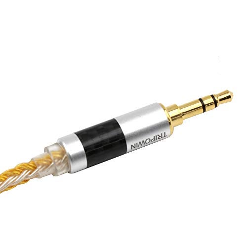 Linsoul كابل Linsoul Tripowin Zonie IEM، 16 نواة مطلية بالفضة، كابلات سماعات أذن مطورة، 1.25م SPC في كابل مراقبة الأذن لـ ZS10 PRO 2 AS10 PRO ZSN PRO X Wan’er SIMGOT EM6L (2 دبوس مغمور، 3.5 مم) (ذهبي) - Image 4