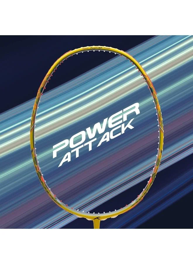 Hundred  Hundred Flutter S Attk Carbon Fibre Unstrung Badminton Racket With Full Racket Cover For Intermediate Players  | Best Price UAE