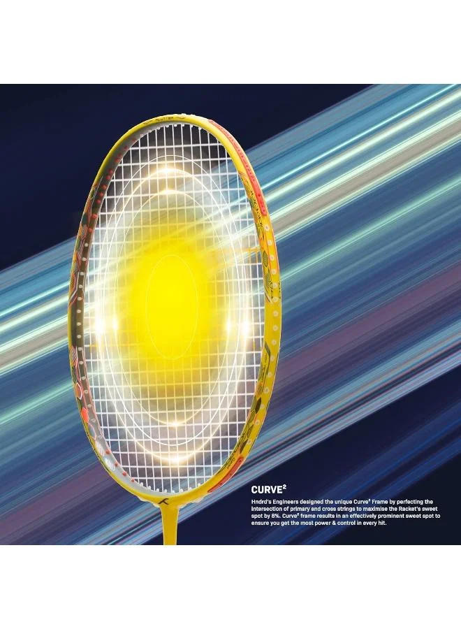 Hundred  Hundred Flutter S Attk Carbon Fibre Unstrung Badminton Racket With Full Racket Cover For Intermediate Players  | Best Price UAE