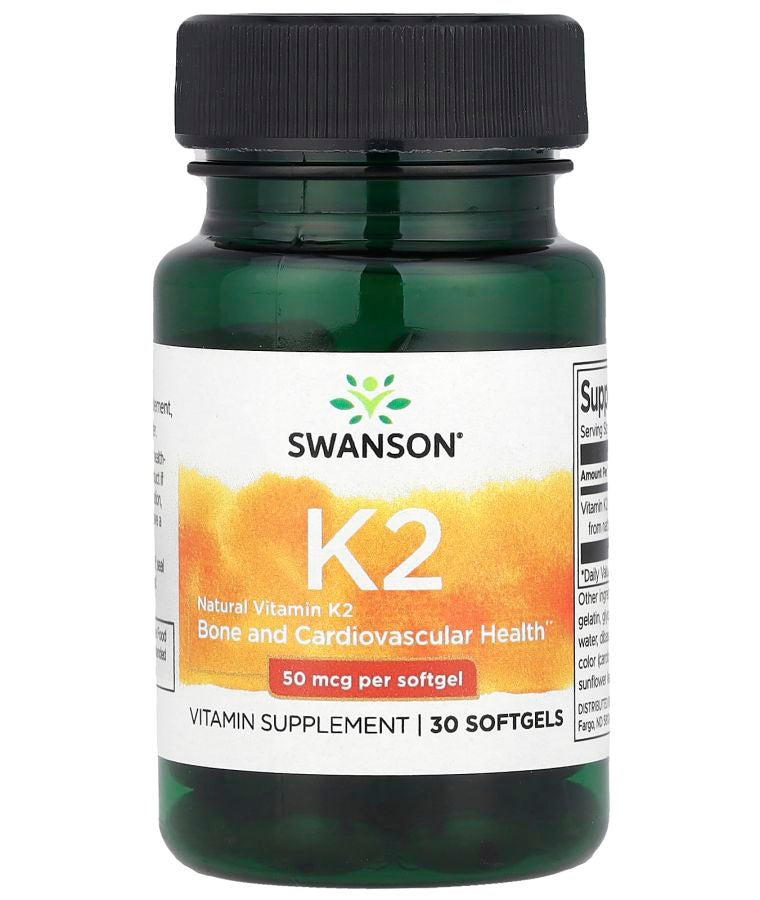 SWANSON Natural Vitamin K2 50 mcg 30 Softgels