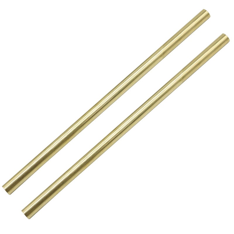 PGCOKO 2PCS Brass Solid Round Rod Lathe Bar Stock, 1/2 inch in Diameter 12 inch in Length - Image 1