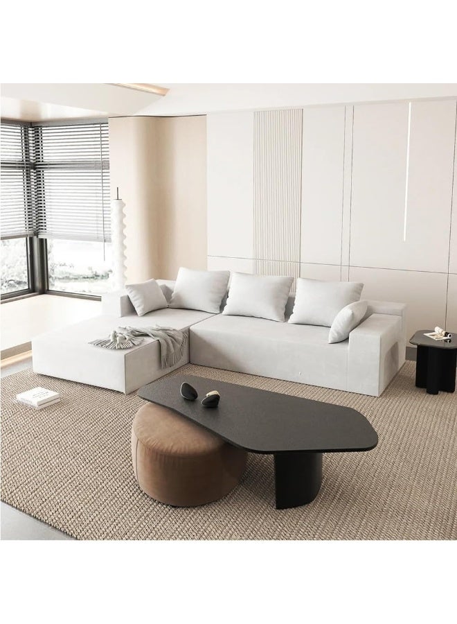 Generic Elegant 4-Seat L-Shape Sofa Set Complete with Pillows for a Stylish Living Room (Right, White)  - Image 1