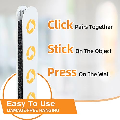 SummerBrite XL Picture Hanging Strips Heavy Duty, 40 Strips Damage Free Removal Picture Hangers for Wall, Sticky Hook & Loop Adhesive Strips for Poster/Picture/Home/Office, 20 Pairs/X-Large, Black - Image 5
