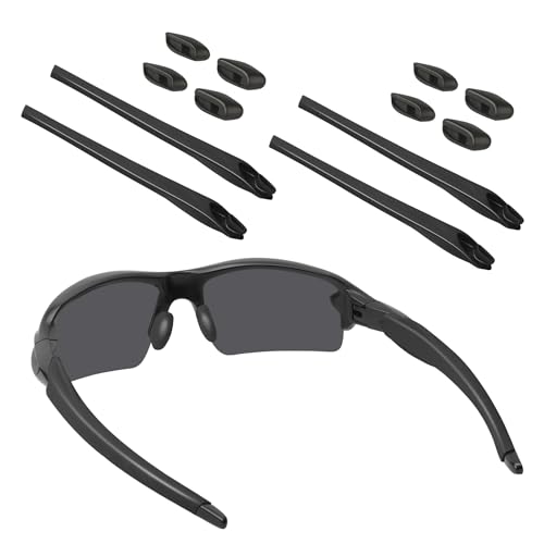 BLAZERBUCK Sock Kits Earsocks Nosepieces for Oakley Flak 20 OO9295Flak 20 XL OO9188Flak 20 Asian Fit OO9271 Sunglasses Black Black - Image 3