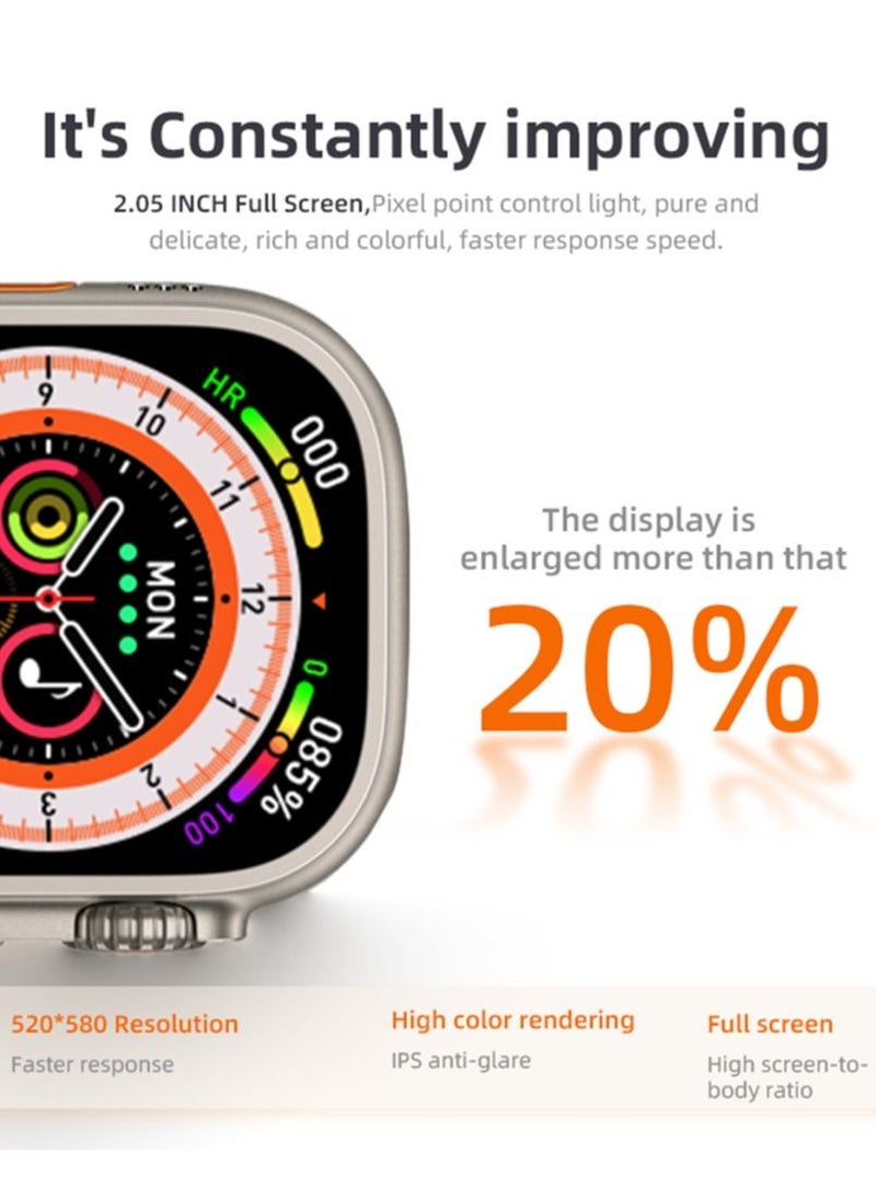 AROAQ - ZW8 Ultra Max Smartwatch Multi Functional 2.05 Inch Screen Display 200mAh Battery Waterproof Wireless Charging Bluetooth Smart Watch - Image 1