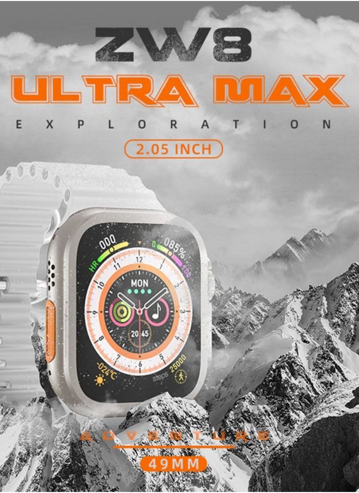 AROAQ - ZW8 Ultra Max Smartwatch Multi Functional 2.05 Inch Screen Display 200mAh Battery Waterproof Wireless Charging Bluetooth Smart Watch - Image 1