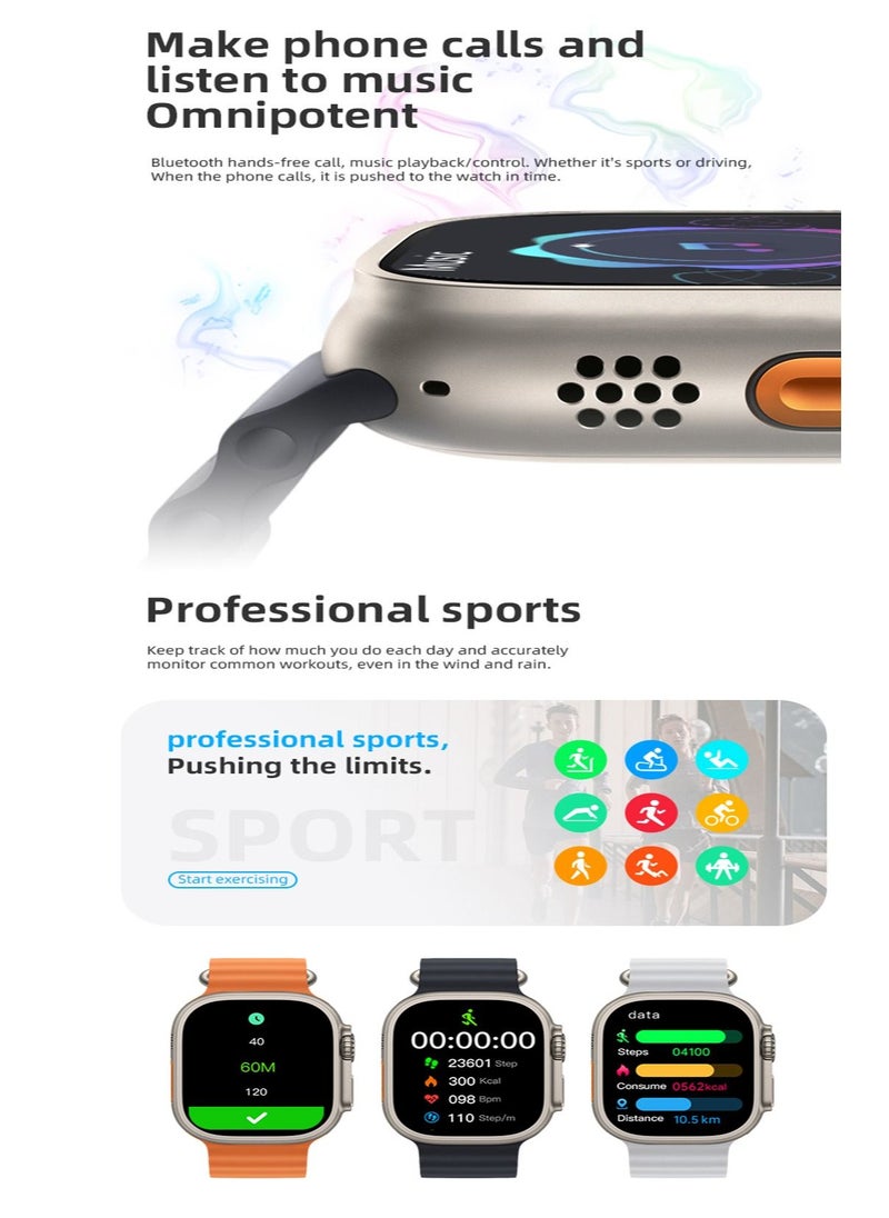 AROAQ - ZW8 Ultra Max Smartwatch Multi Functional 2.05 Inch Screen Display 200mAh Battery Waterproof Wireless Charging Bluetooth Smart Watch - Image 1