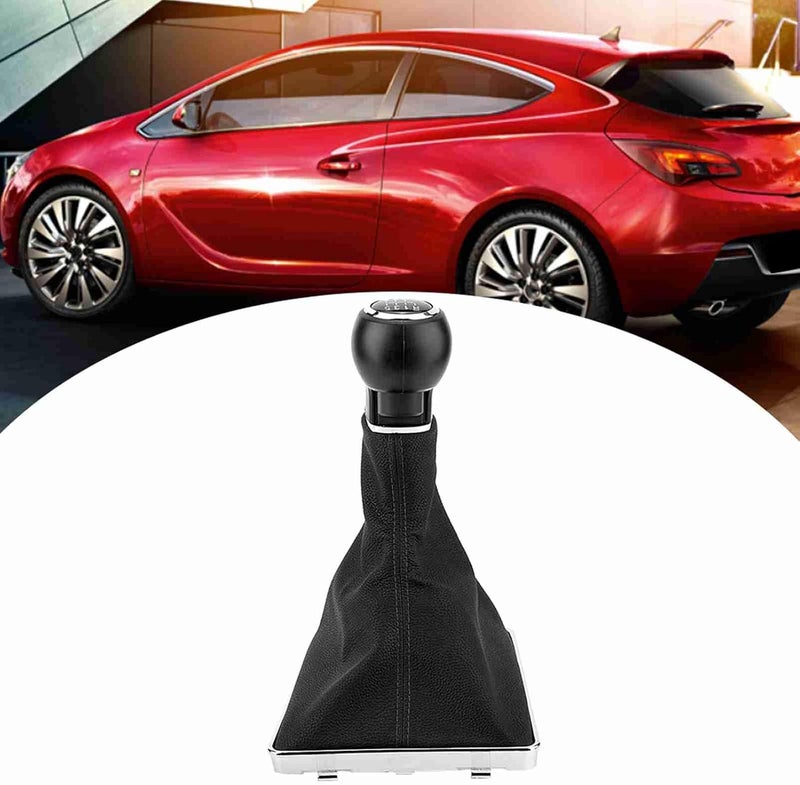 plplaaoo Shift Knob Cover,Abs + Artificial Leather Gear Shift Cover,Black Stick Shift Cover,5 Speed & Amp ; 6 Speed Gear Shift Knob Gaiter Boot Cover for Op el Astra Iii H 1.6 2004 ‑ 2010 (6 Speed) - Image 5