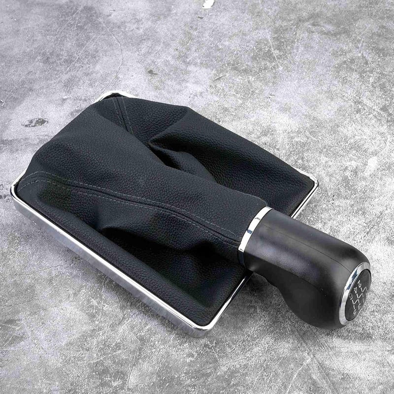 plplaaoo Shift Knob Cover,Abs + Artificial Leather Gear Shift Cover,Black Stick Shift Cover,5 Speed & Amp ; 6 Speed Gear Shift Knob Gaiter Boot Cover for Op el Astra Iii H 1.6 2004 ‑ 2010 (6 Speed) - Image 1