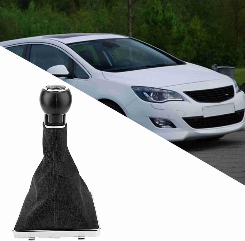 plplaaoo Shift Knob Cover,Abs + Artificial Leather Gear Shift Cover,Black Stick Shift Cover,5 Speed & Amp ; 6 Speed Gear Shift Knob Gaiter Boot Cover for Op el Astra Iii H 1.6 2004 ‑ 2010 (6 Speed) - Image 4