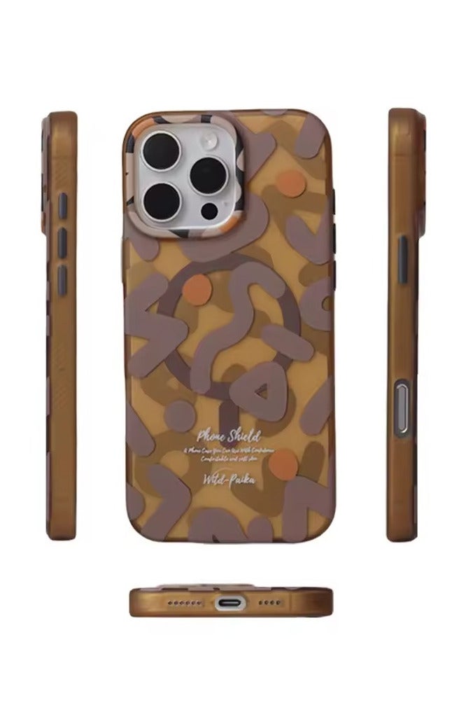 PAIKA Luxury Case Cover For iPhone 16 Pro Max MagSafe Magnetic Phone Case Raised edges around the screen help prevent scratches - Cafe