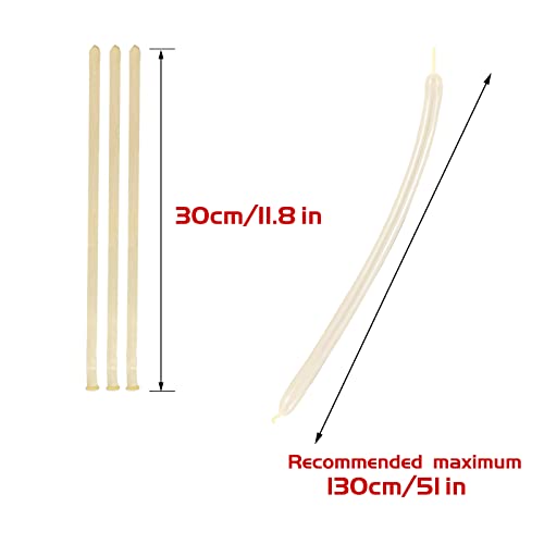 KAWKALSH 260 Clear Long Balloons for Animals, Thickening Skinny Latex Twisting for Arch Modeling Magic Clown Birthday Wedding Party Decorations 100pcs - Image 3