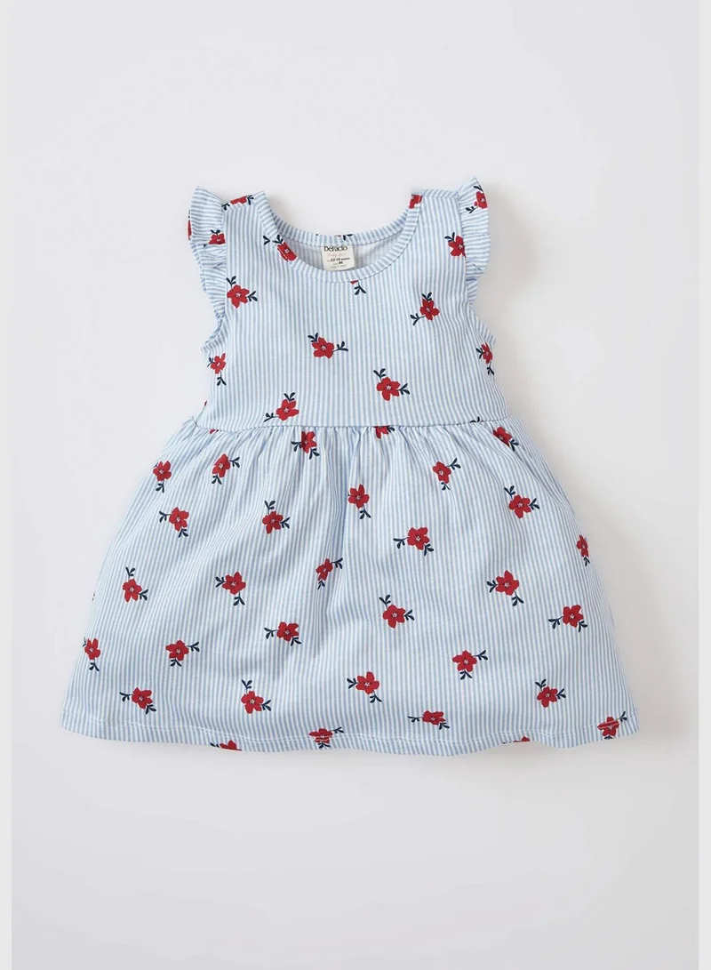 ديفاكتو Regular Fit Sleeveless Floral Printed Mini Dress