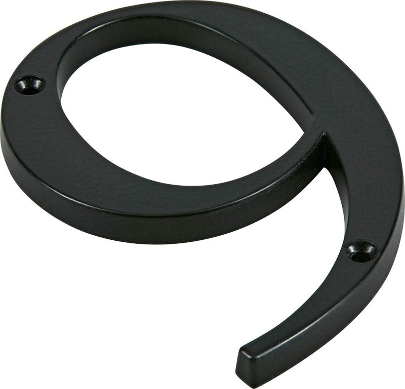 Hillman Distinctions Black Flush-Mount 4-Inch House Number 9 - Image 4