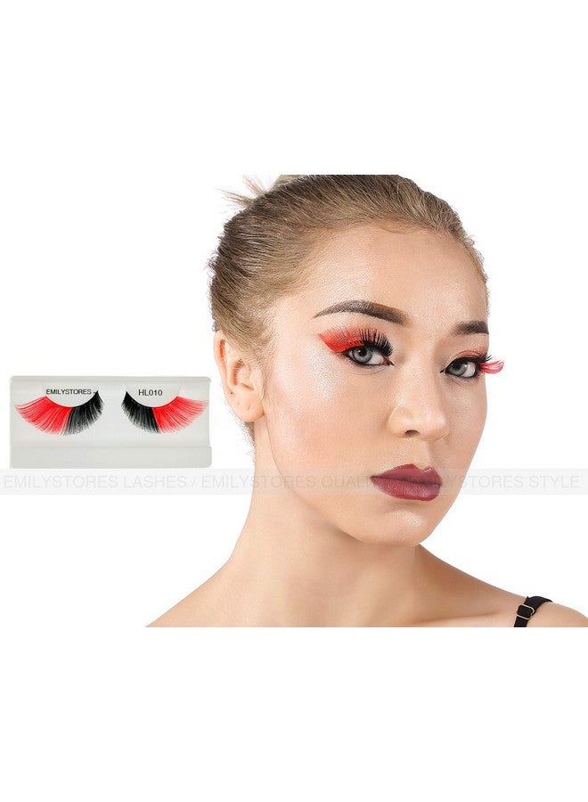 EMILYSTORES Red Black Eyelashes For Costume Halloween Lashes 1 Pair - Image 2