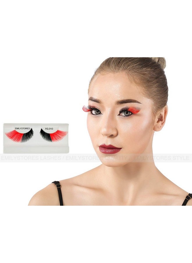 EMILYSTORES Red Black Eyelashes For Costume Halloween Lashes 1 Pair - Image 3