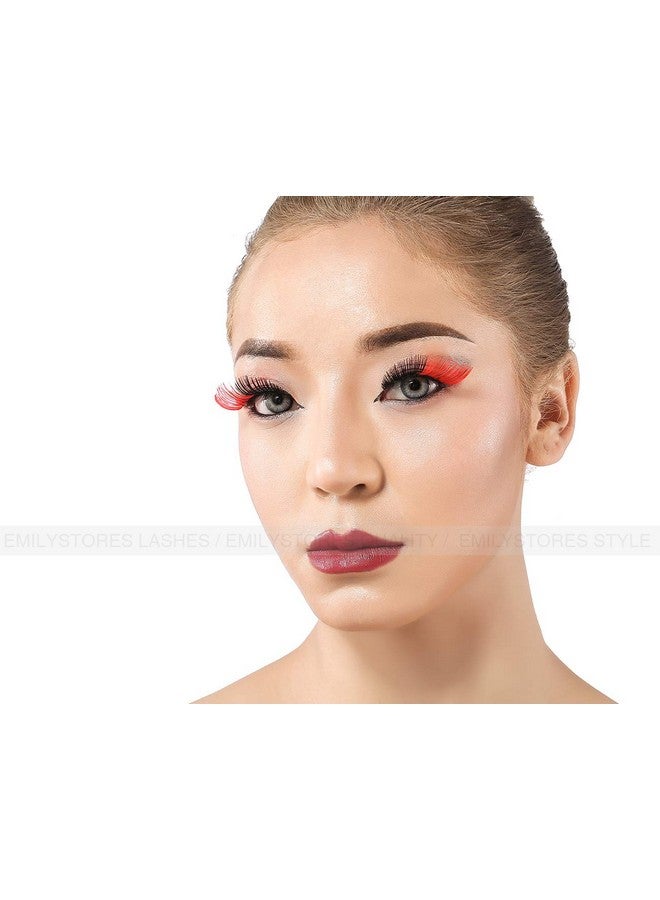 EMILYSTORES Red Black Eyelashes For Costume Halloween Lashes 1 Pair - Image 5