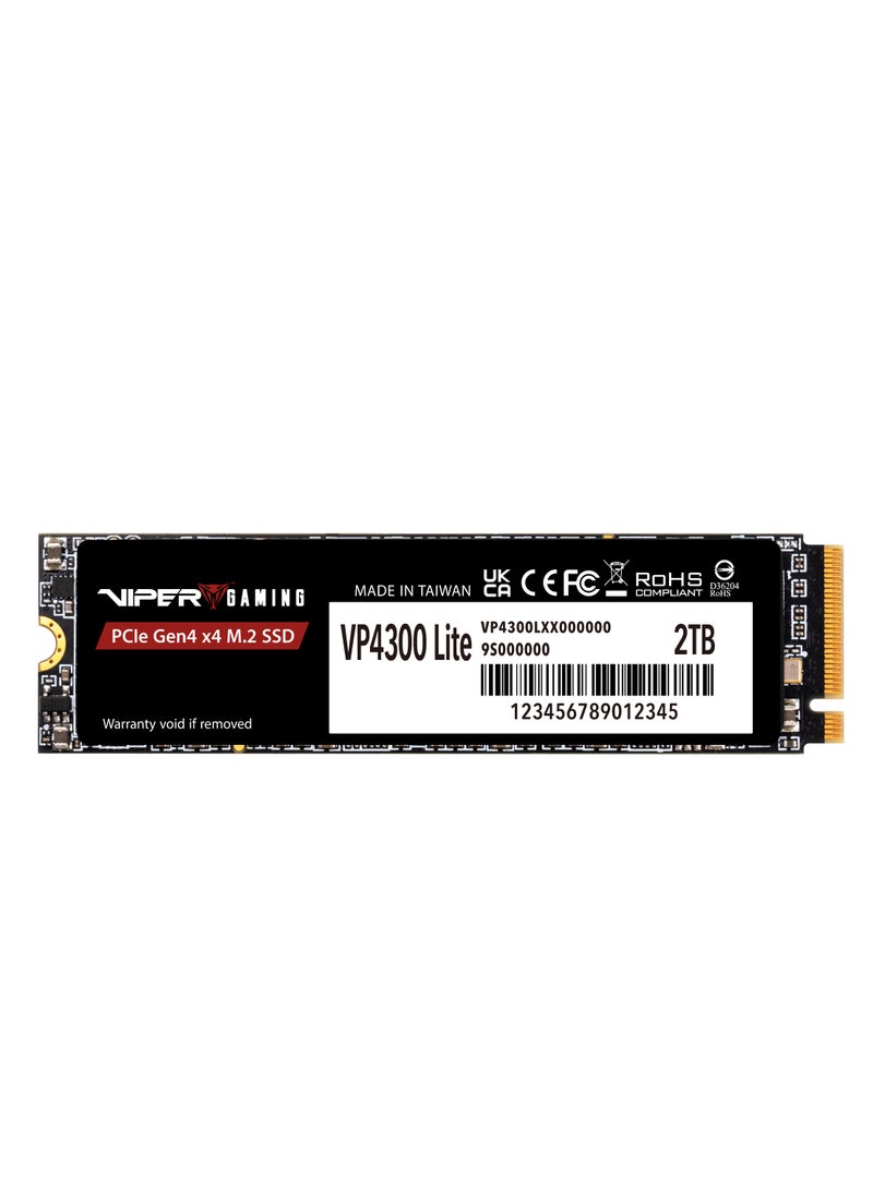 PATRIOT Viper VP4300 Lite 2TB M.2 2280 NVMe SSD, Up to 7400MB/s Read, 6400MB/s Write, PCIe Gen4x4 High Performance, PS5 Compatible, Desktop & Laptop, Graphene Heat Spreader, 1600TBW Endurance | VP4300L2TBM28H - Image 2