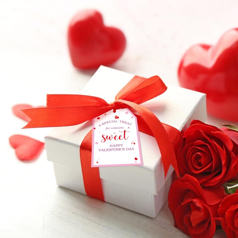 Anwyll Valentines Day Gift Tags Happy Valentine'S Day Tags With String 50Pcs A Special Treat For Someone Sweet Tags Personalized Happy Valentines Day Heart Paper Gift Tag For Gift Wrapping Party Favor - Image 4