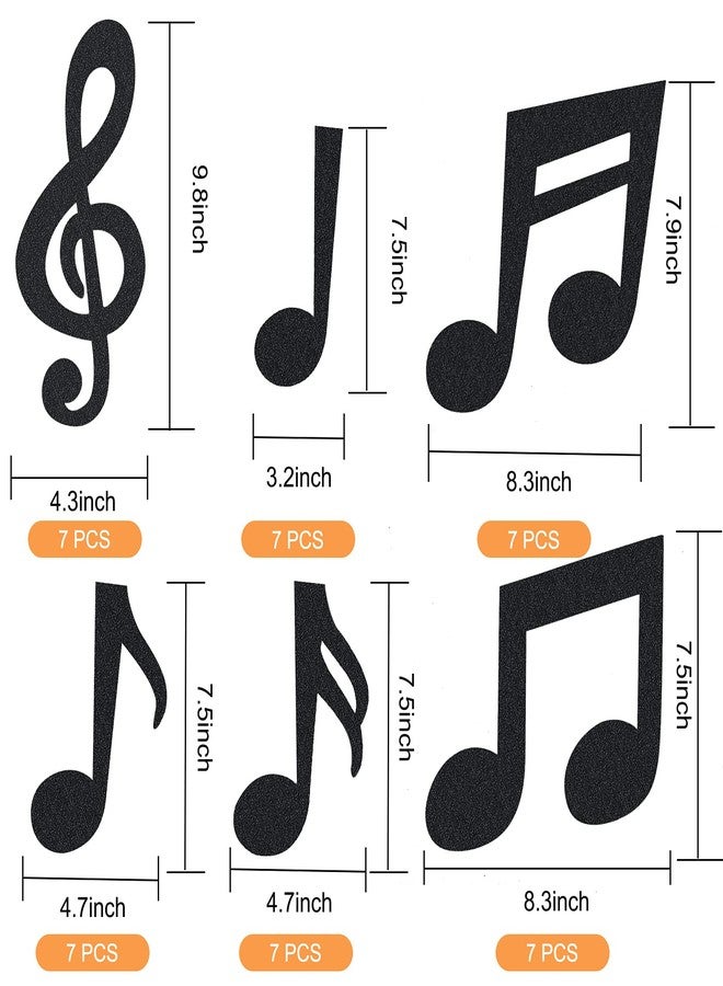 Lecferrarc 42 Pcs Music Notes Cutouts Musical Party Decorations Music Notes Silhouette for Music Theme Birthday Party Supplies Baby Shower School Bulletin Board Craft Home Wall Decor - Image 2