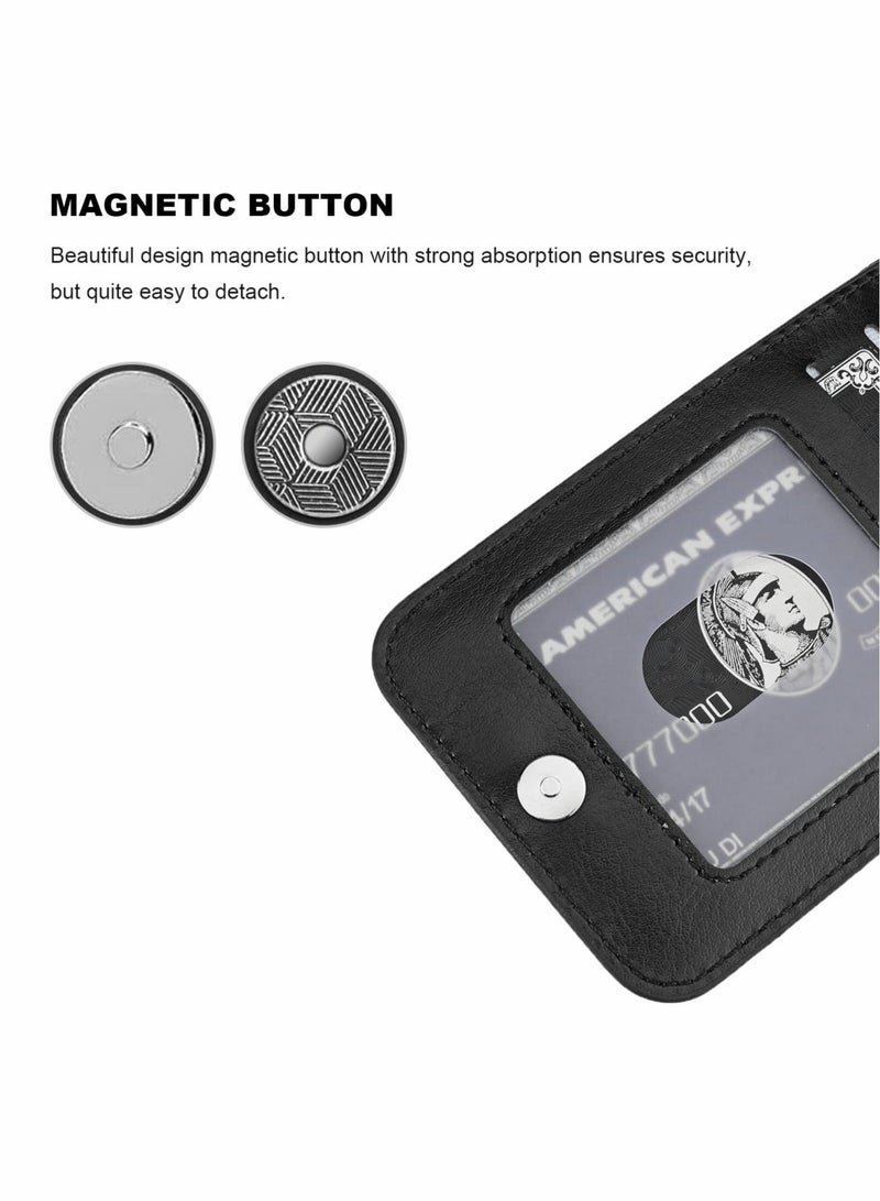 Captaintech Compatible with iPhone 14 Pro Max Case Wallet with Credit Card Holder Flip Premium Leather Magnetic Clasp Kickstand Heavy Duty Protective Cover for iPhone 14 Pro Max 6.7 Inch (Black) - Image 4