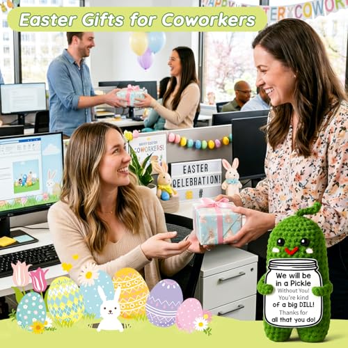 MAMAGIFTREE Easter Gifts Baskets Stuffers Women Birthday Gifts for Women Coworker Boss Funny Coworker GiftThank You Retirement Gift Emotional Support Pickle for Men Boss - Image 5