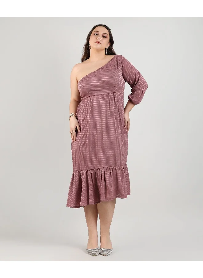 انستافاب بلس فستان نسائي بتصميم ذاتي وردي اللون