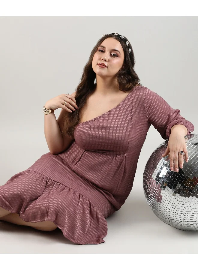 انستافاب بلس فستان نسائي بتصميم ذاتي وردي اللون