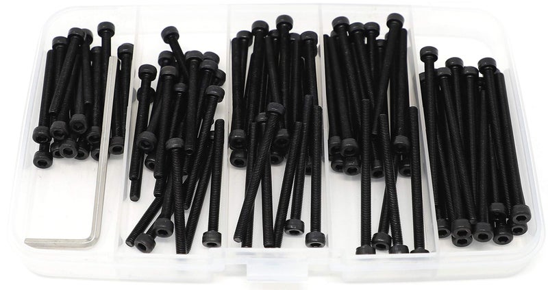 Iexcell 100 Pcs M3 X 30/35/40/45/50 Alloy Steel 12.9 Grade Hex Socket Head Cap Screws Bolts Assortment Kit Black Oxide Finish - Image 2