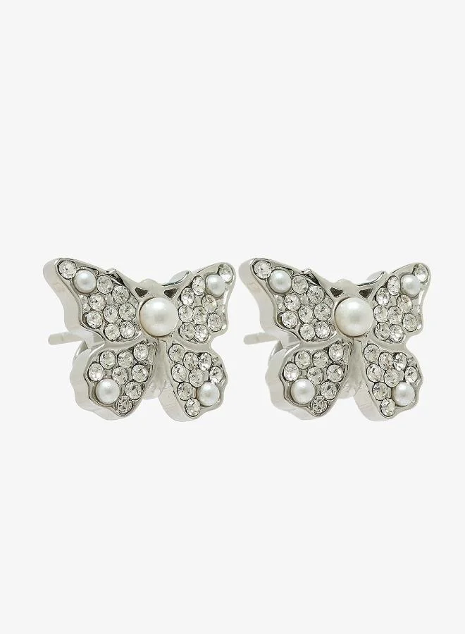 14Mm Pave Borboleta Studs
