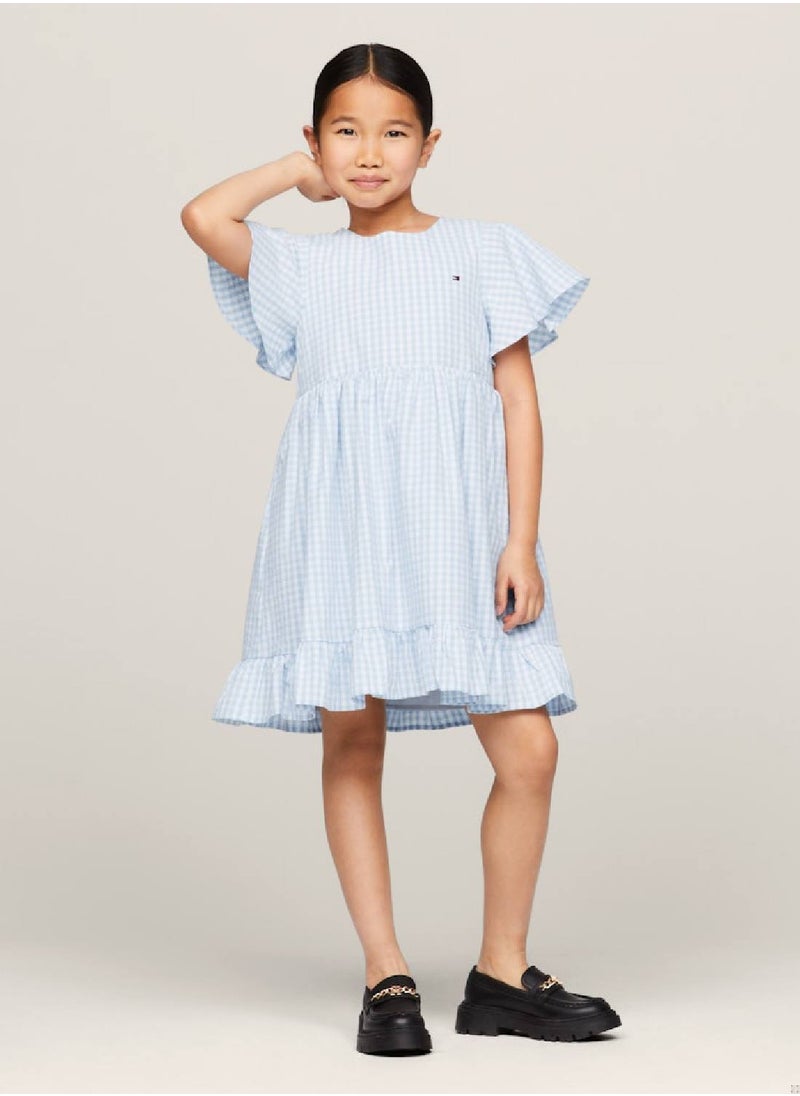 Girls' Gingham Check Dress And Scrunchie Set -  Pure cotton, Blue - pzsku/Z552267A60E18E4C6242FZ/45/_/1724216657/fd13c0fa-d859-4cd5-aa18-09981c8492ef