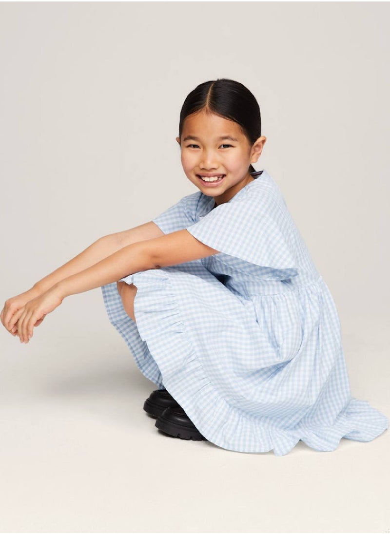 Girls' Gingham Check Dress And Scrunchie Set -  Pure cotton, Blue - pzsku/Z552267A60E18E4C6242FZ/45/_/1724216665/54351a7a-bad5-420a-b1e0-e5137e89d267