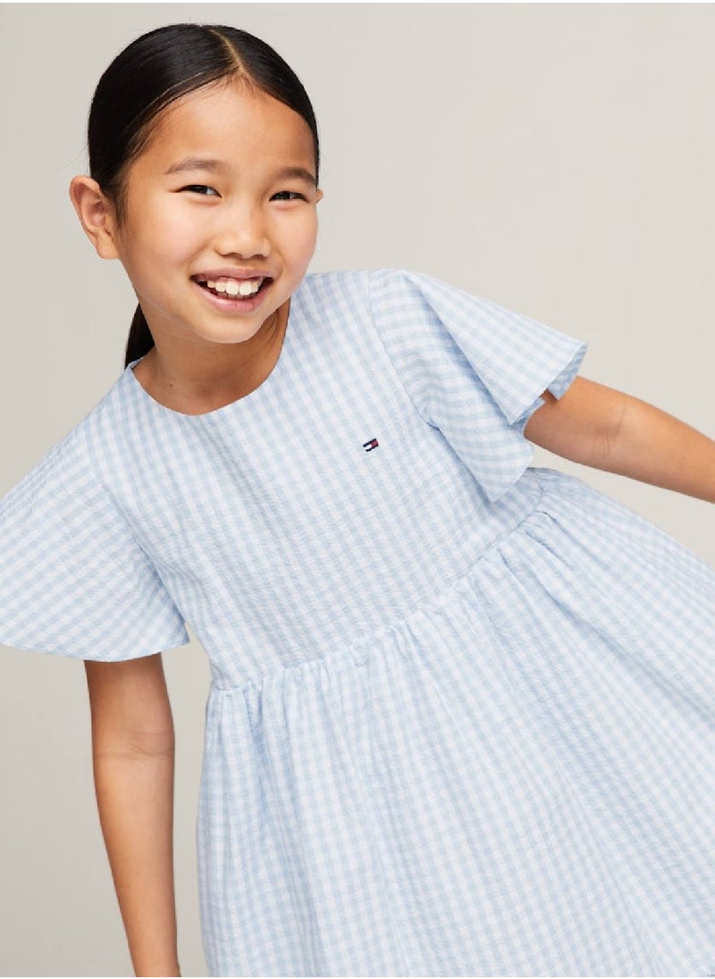 TOMMY HILFIGER Gingham Check Dress And Scrunchie Set  - Image 5