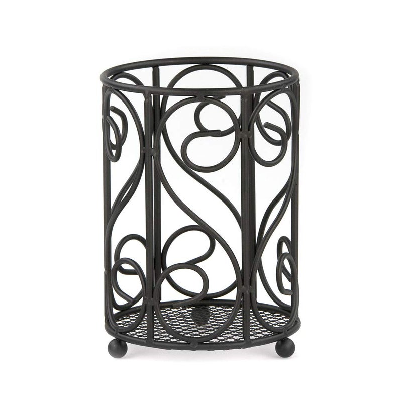 Home Basics Home Basics Scroll Design Countertop Black Cutlery Holder 