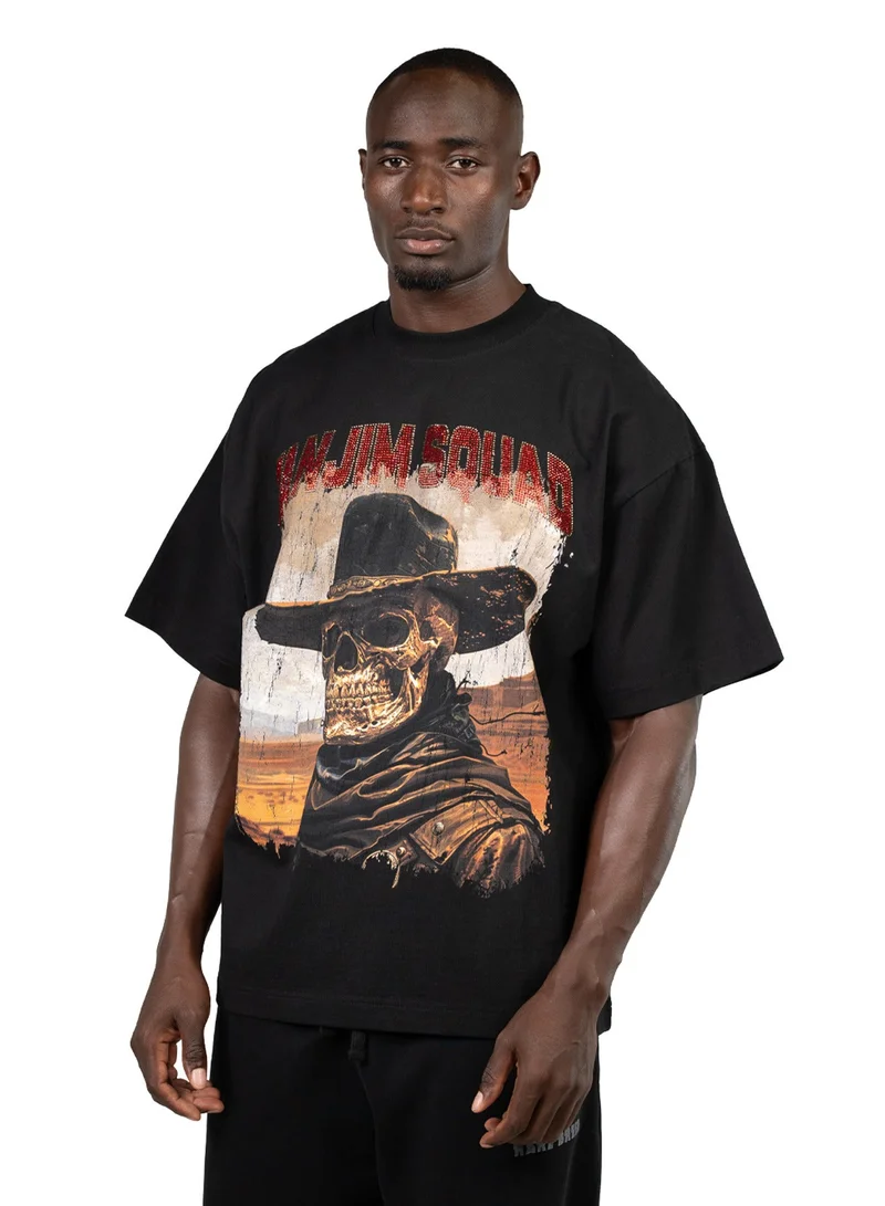 تنجيم سكواد TS SKULL COWBOY T-SHIRT-BLACK