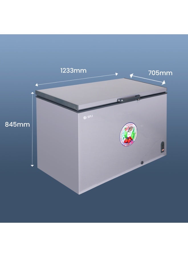SPJ 367L Deep Freezer Single Door Chest Freezer, Fast Cooling Commercial Freezer with Mechanical Temperature Control, Energy Efficient Large Capacity Freezer for Home, Shop & Restaurant, Grey - Image 5
