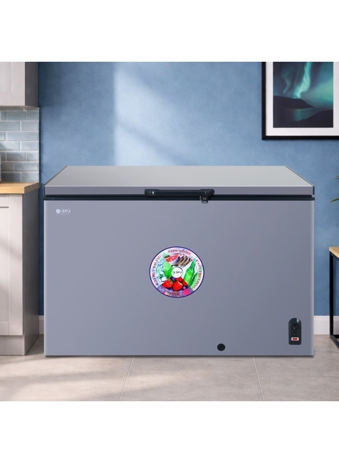 SPJ 367L Deep Freezer Single Door Chest Freezer, Fast Cooling Commercial Freezer with Mechanical Temperature Control, Energy Efficient Large Capacity Freezer for Home, Shop & Restaurant, Grey - Image 4