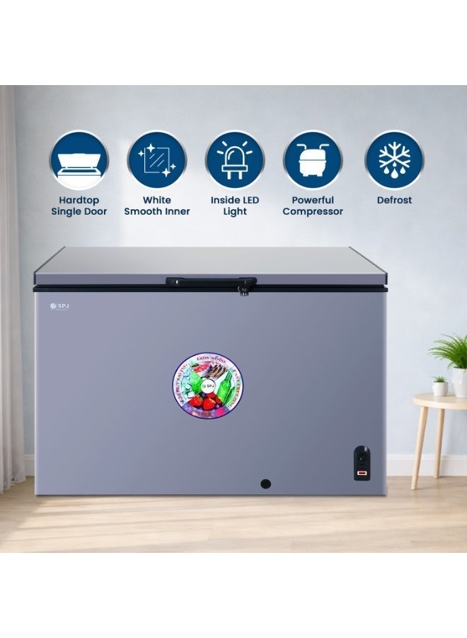 SPJ 367L Deep Freezer Single Door Chest Freezer, Fast Cooling Commercial Freezer with Mechanical Temperature Control, Energy Efficient Large Capacity Freezer for Home, Shop & Restaurant, Grey - Image 2