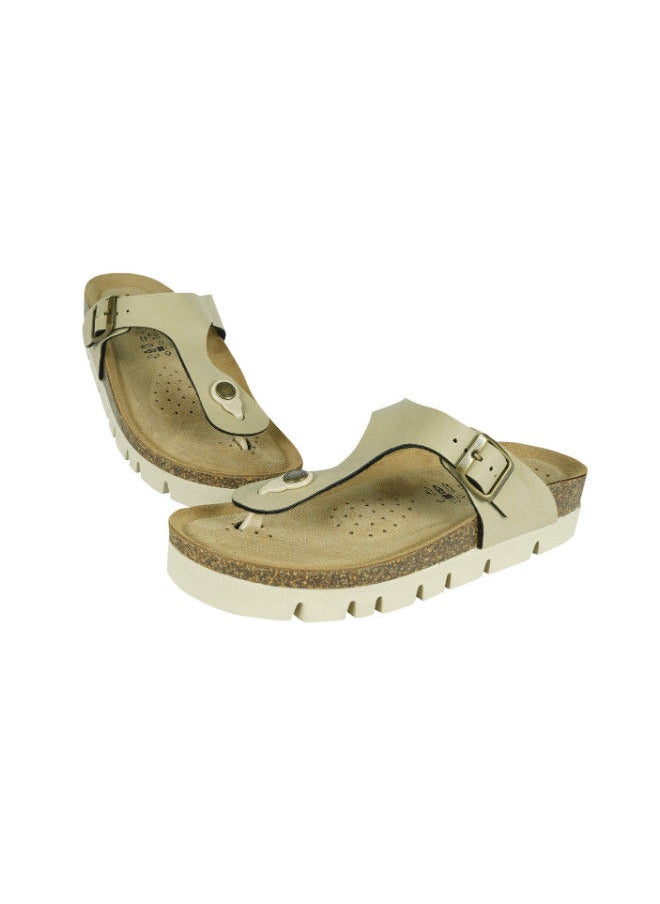 BiOCHIC - Biochic Ladies Slim Thong Sandals Wedge 012-468 6830-Sabbia - Image 1