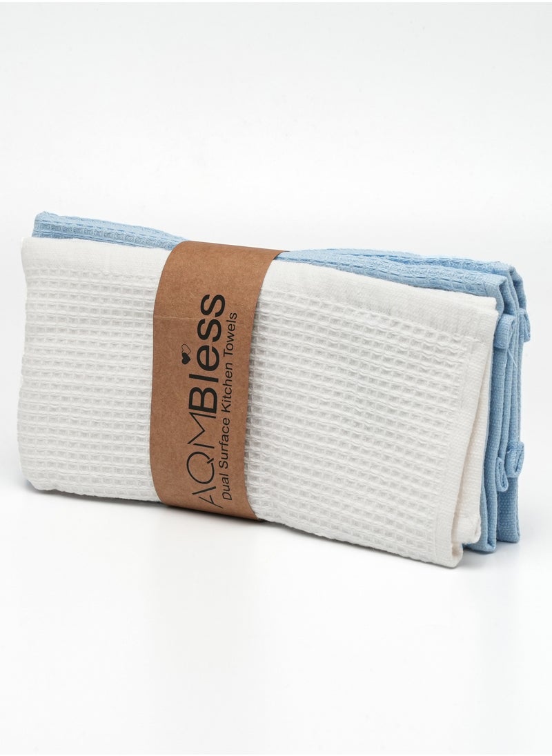 AQMBless - AQM Bless Turkish Cotton Kitchen Cloth/Tea Towel - Sustainable, Soft, and Durable - Dual Textured Design - Every Purchase Makes a Global Impact, Pack of 2 - Image 1