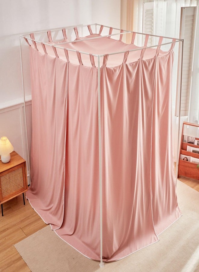 AIKASY Bean Paste Canopy Bed Curtains with Top Ties and Tie Backs for Bedroom Decoration - Queen Size Bed Curtains with Windproof and Lightproof Features - Image 5