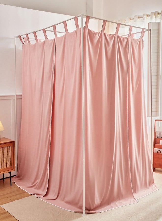 AIKASY Bean Paste Canopy Bed Curtains with Top Ties and Tie Backs for Bedroom Decoration - Queen Size Bed Curtains with Windproof and Lightproof Features - Image 4