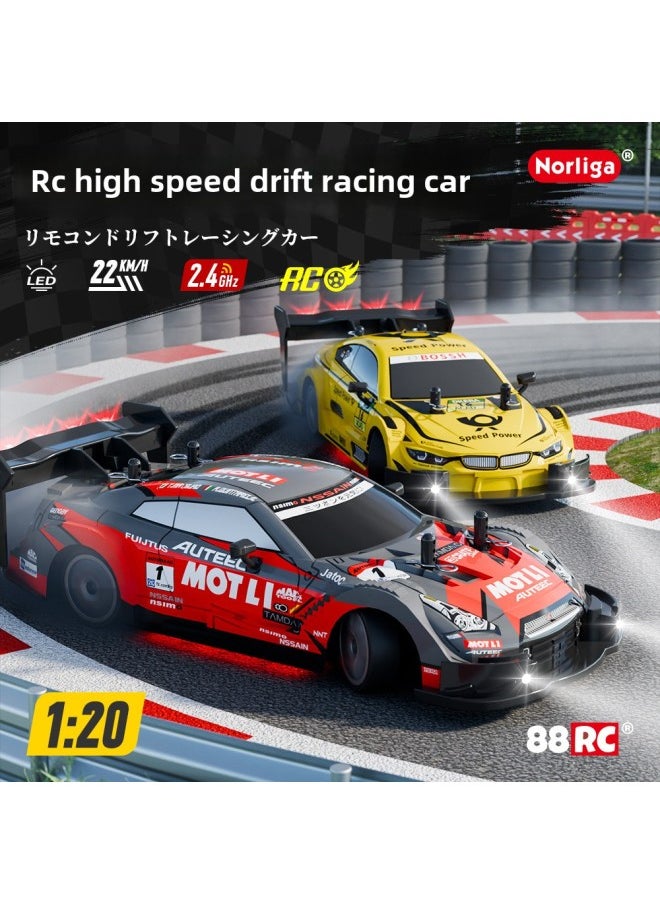 Generic - 2.4G Remote Control Four-wheel Drive Electric Toy Professional RC Racing Car With Light 1:20 High-speed Drift Off-road Vehicle-Color:【31cm】gtr Red [module Battery/front And Rear Lights]-Scale:Two Sets Of Module Batteries - Image 1