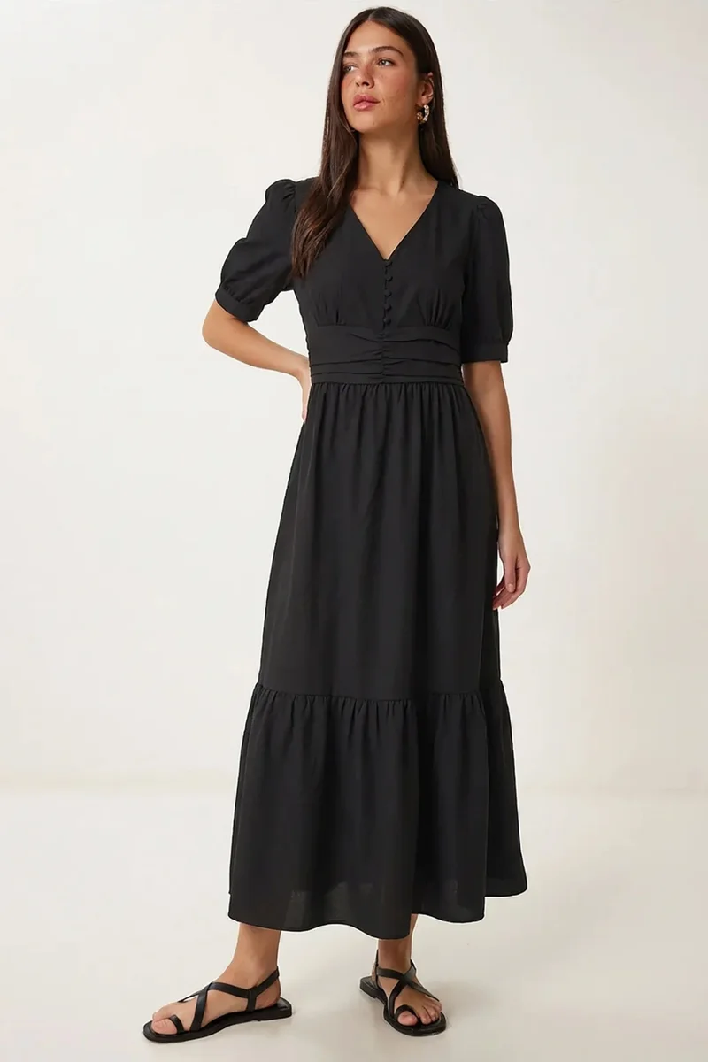Happiness İstanbul ISTANBUL Women's Cotton-blend Poplin Maxi Dress